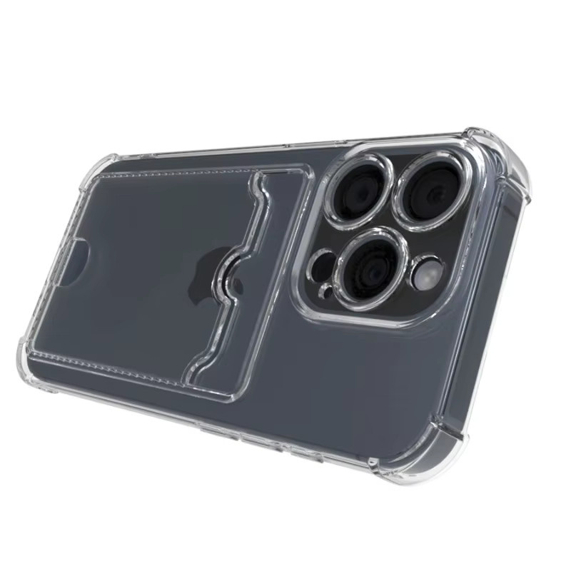 Transparente Stoßfeste Kartenhalter-Tasche für iPhone 17 16 15 14 13 12 11 Pro Max Plus XR 7 8 und 16e 17 Air - Bild 2