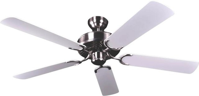 Pepeo Deckenventilator Potkuri Aged Silver in Weiß und Grau mit 132 cm Durchmesser und Zugkette - Bild 1