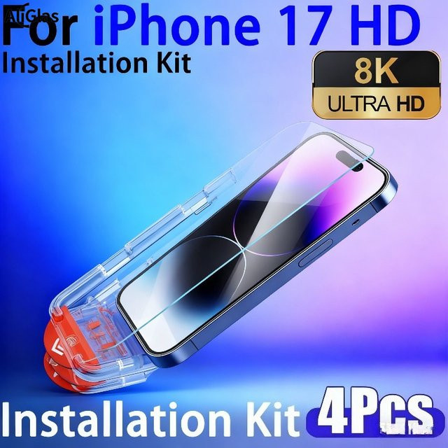 4er-Pack Vollflächige Panzerglas-Displayschutzfolien für Apple iPhone 17 16 Pro Max 16e 15 14 Plus 13 12 11 Mini XR XS in Transparent - Bild 1