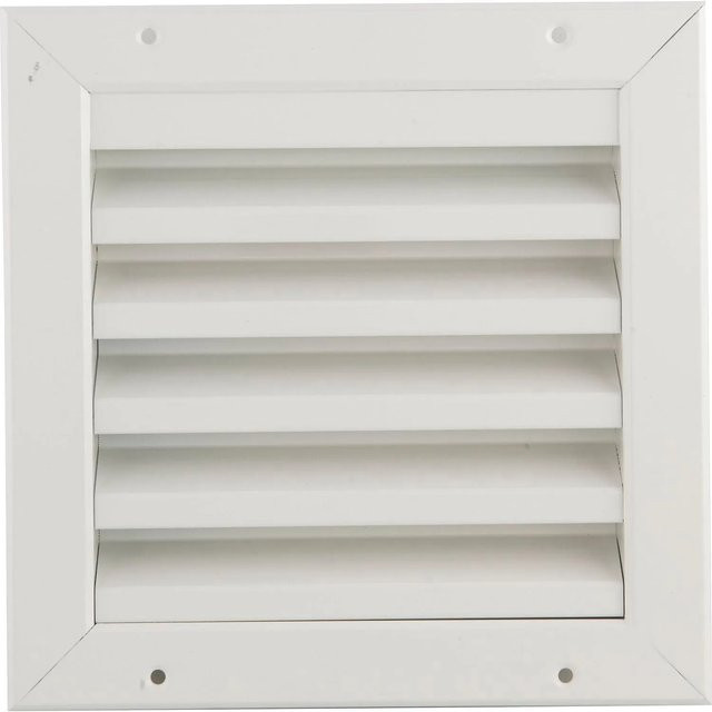 Upmann Lüftungsgitter Außen Eckig mit Insektengitter aus Aluminium, Weiß RAL 9010, B/H: 19,5 x 19,5 cm - Bild 1