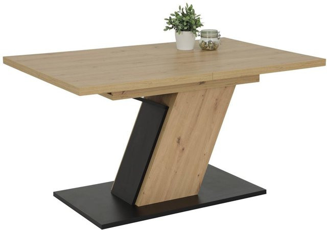 Esstisch Hela in Eiche Artisan Nachbildung, braun, ausziehbar, B/T/H: 140 x 90 x 76 cm - Bild 1