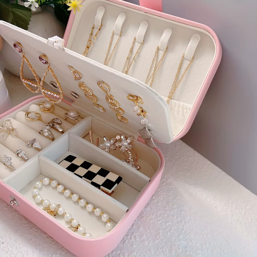 Schmuckaufbewahrungsbox Set in Pink für Ohrringe, Halsketten und Ringe - Bild 2
