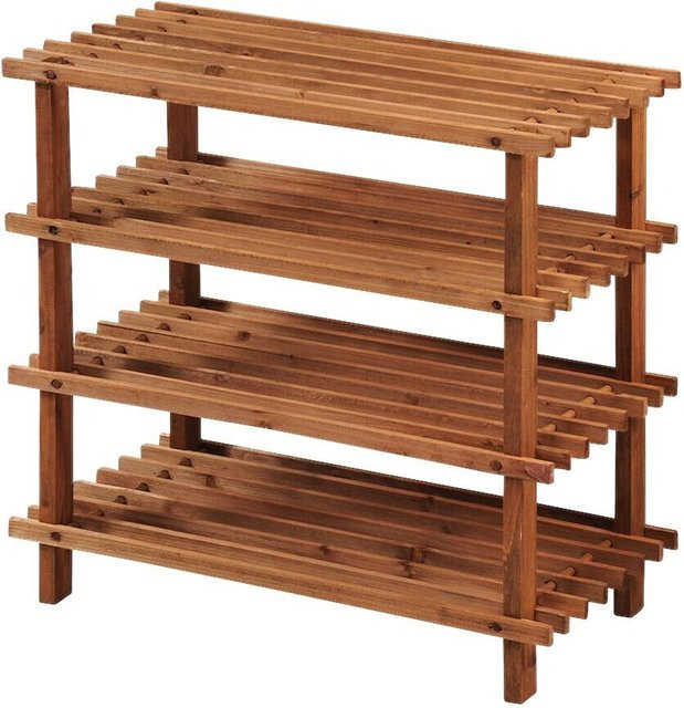 Kesper Schuhregal aus Fichtenholz in Natur/Braun, B/H/L: 26 x 52 x 54 cm - Bild 1