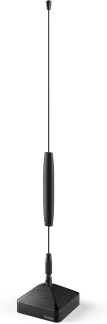 Hama Zimmerantenne Basic in Schwarz für DAB+, DAB, DVB-T2 und UKW, passiv mit Stab - Bild 1