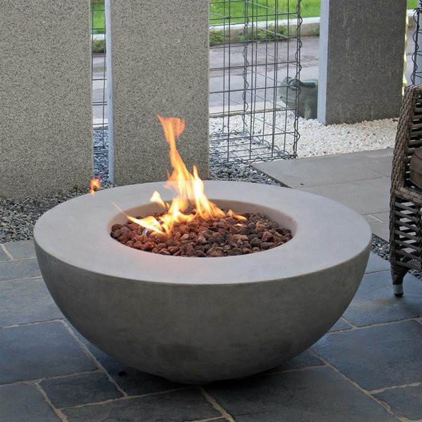 Elementi Gasfeuerstelle Ätna Feuertisch in Beton-Optik Grau aus Faserbeton und Edelstahl, B/T/H: 107,0 x 60,5 x 40,0 cm - Bild 1
