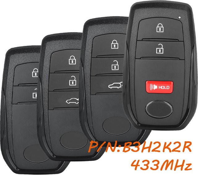 KEYECU Smart Fernbedienungsschlüssel für Toyota Corolla Cross Yaris Camry Innova, 434MHz, 4A Chip, Schwarz - Bild 1