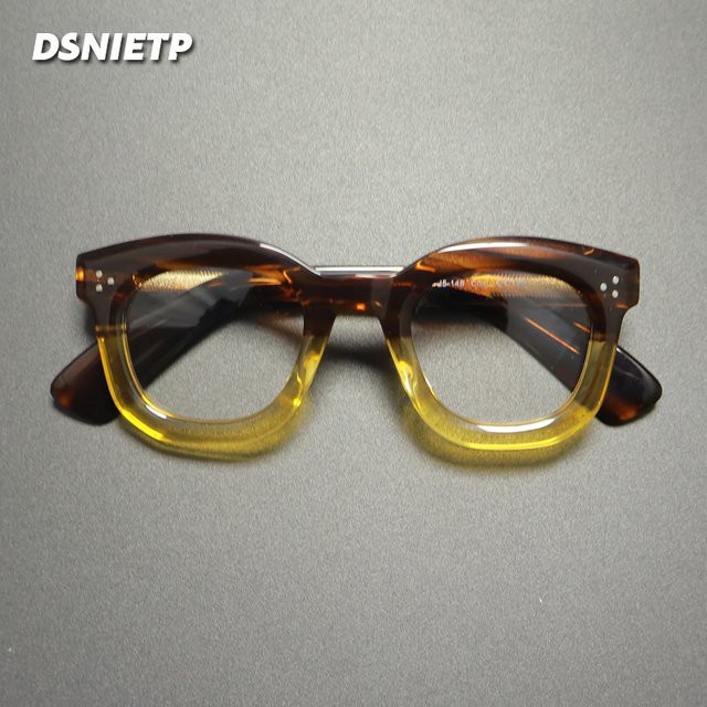Dsnietp Lesebrille, Acetat, Vollrand, Panto, Braun, Unisex - Bild 1
