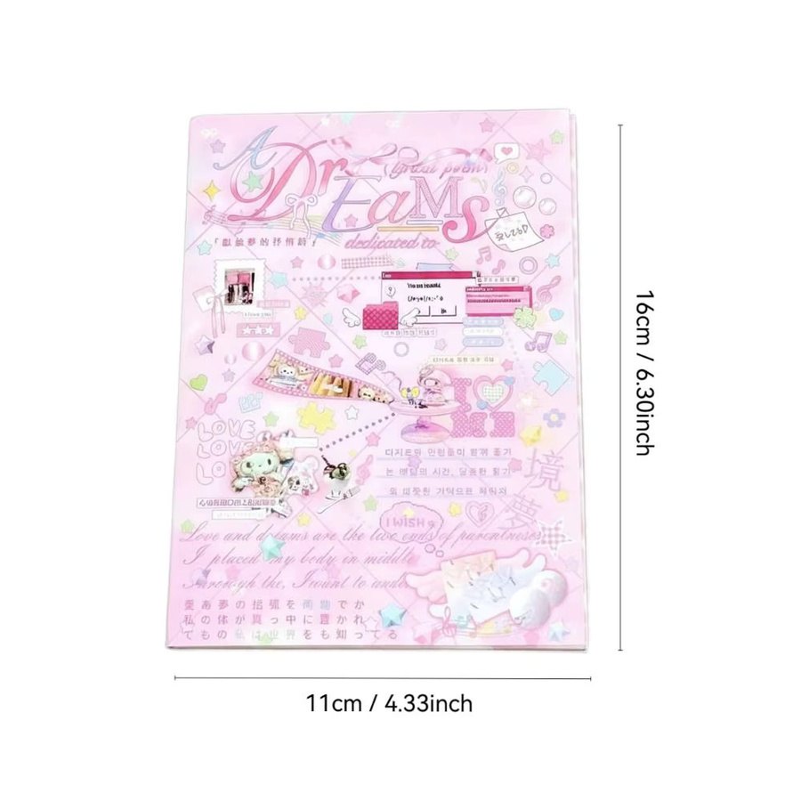 Japanisches Stickerbuch für dein DIY Scrapbook und Tagebuch in Rosa und Weiß, 24 Seiten aus Papier - Bild 2