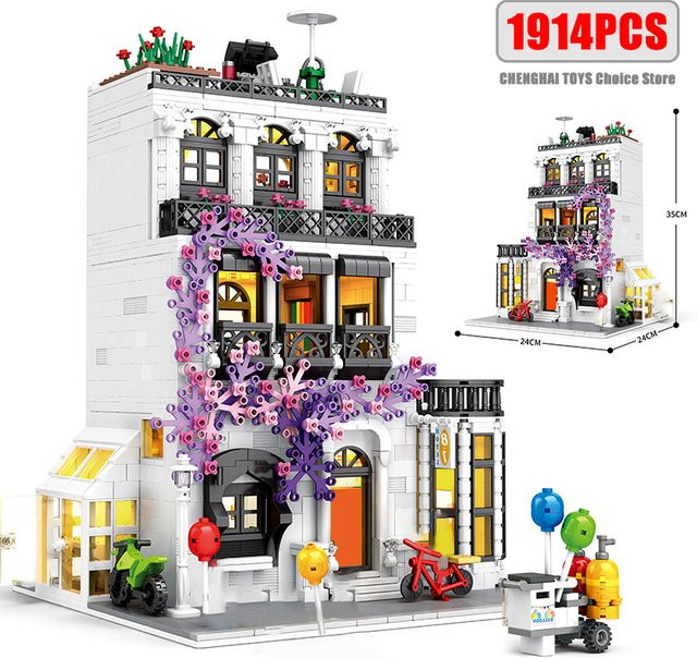 Moc Architektur Bausteine, europäische Blumenstraße Villa, Kunststoff - Bild 1