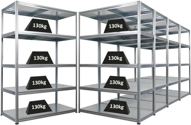 5x PROREGAL Steel Eagle Schwerlastregal verzinkt silber, H x B x T: 180 x 120 x 60 cm - Bild 1