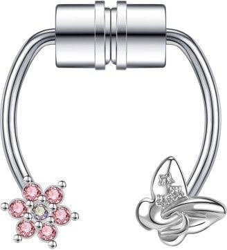 Nasenring Damen, Edelstahl, Gold, Biene, Schmetterling, Zirkonia, Kristall - Bild 1