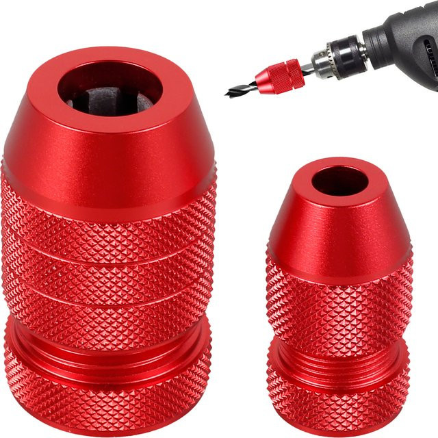 2 Stück Toorise Bohrtiefenanschlag aus Aluminiumlegierung in Rot, verstellbarer Bohreranschlagkragen im Bereich 5/64 Zoll bis 7/16 Zoll - Bild 1