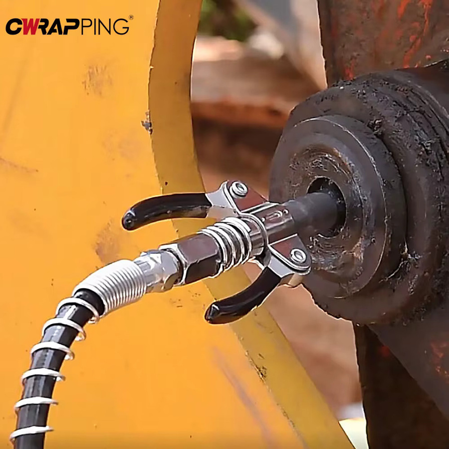 Fettpistole mit 10000 PSI und Quick Release Koppler für Auto und Reparaturwerkzeuge in Silber - Bild 2