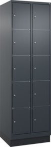 C+P Schließfachschrank Classic PLUS mit Sockel und 2 Abteilen, Farbe Anthrazitgrau, H x B x T: 195 x 60 x 50 cm - Bild 1