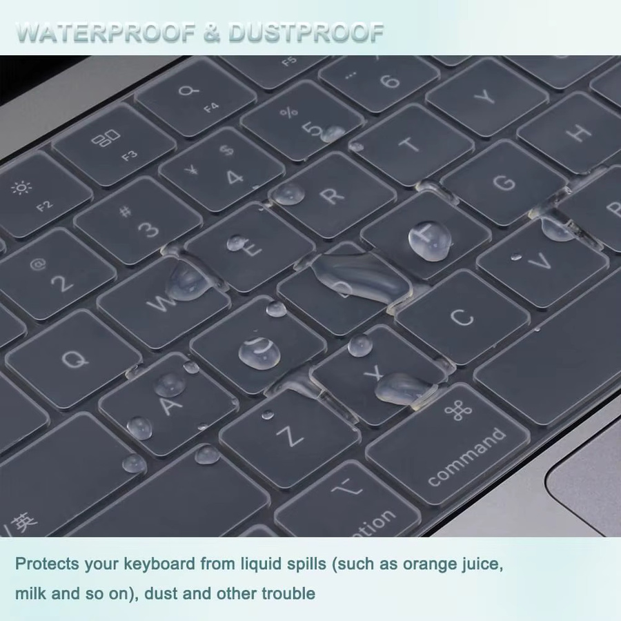 Transparente Silikon-Tastaturabdeckung für Apple MacBook Air und MacBook Pro (M1, M2, M3 Chip Modelle) - Bild 1