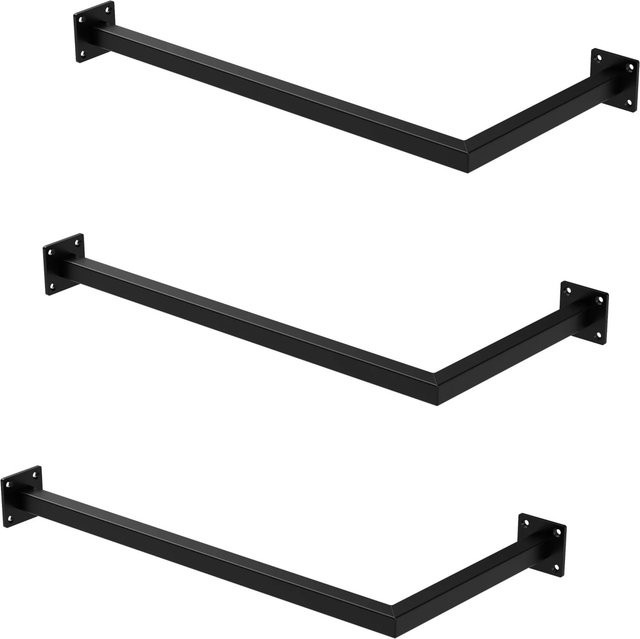 ML-Design 3er Set Kleiderstange Garderobe für die Wandmontage aus Stahl in Schwarz Matt, B/H: 60 x 30 cm - Bild 2