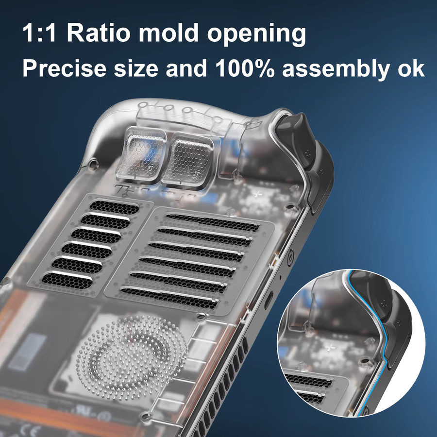 Kolorkoli Ersatzgehäuse für Steam Deck LCD Konsole, Frontplatte und Rückplatte, Transparent/Schwarz - Bild 3