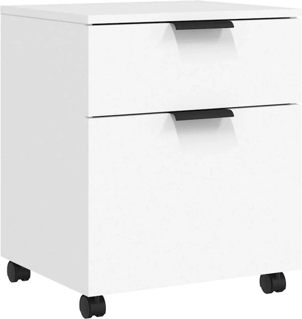 vidaXL Mobiler Aktenschrank mit Rollen in Weiß aus Holzwerkstoff B: 45 cm, T: 38 cm, H: 54 cm - Bild 1