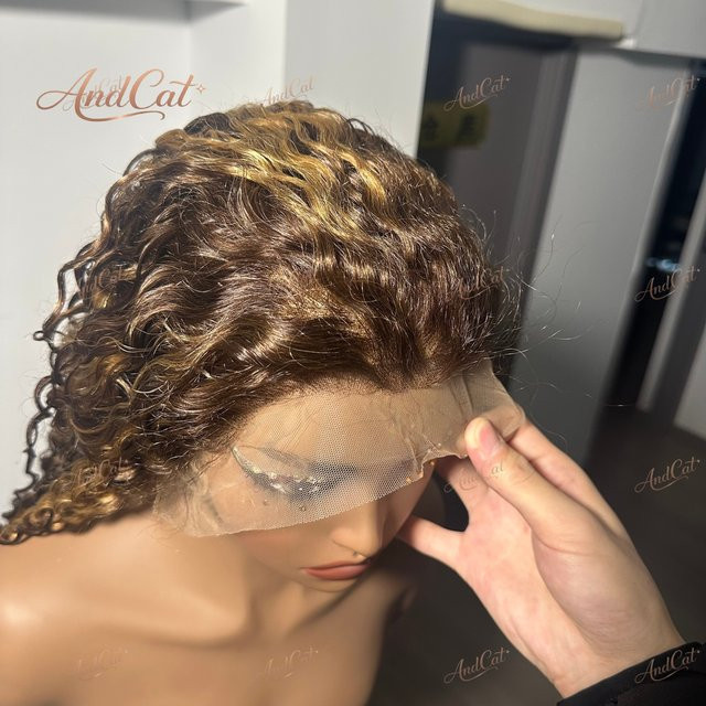 Andcat Highlight Wasserwellen Echthaar-Perücke, 30 Zoll, 4/27, 200 Dichte - Bild 1