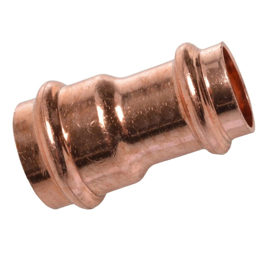 Kirchhoff CU-Reduzier-Doppelmuffe aus Messing in Blank mit 2 Muffen, Durchmesser: 22 mm x 18 mm - Bild 2