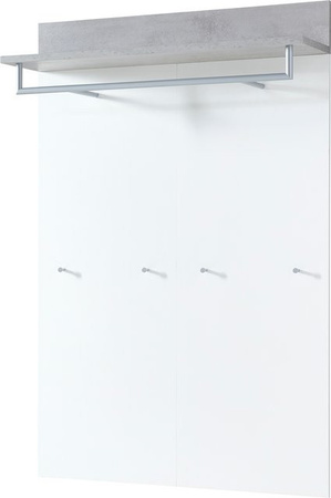 Germania Garderobenpaneel GW-TOPIX 3773 in Weiß mit Ablageboden und Metall-Kleiderstange, B/T/H: 147 x 29 x 96 cm