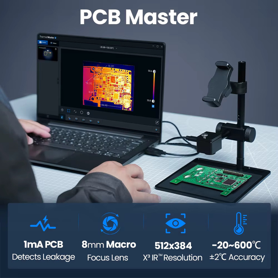 Thermal Master P3 Wärmebildkamera mit Makroobjektiv für iOS und Android, 512 x 384 x 3IR-Auflösung, Schwarz - Bild 3
