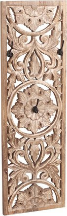 SIT Garderobenpaneel LAKADEE aus Mangoholz mit 4 Haken, braun, H x B x T: 110 x 35 x 8 cm - Bild 1