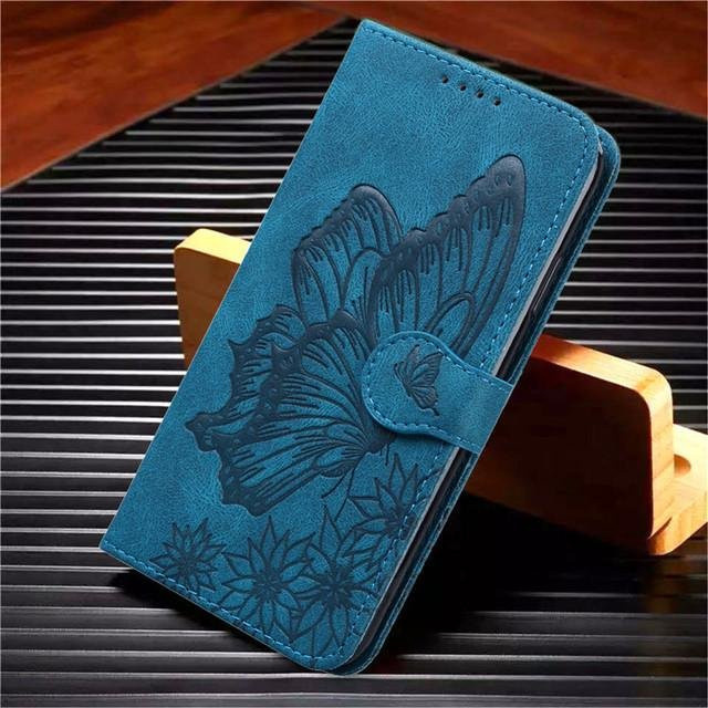 Luxus Leder Flip Handytasche Brieftasche für Samsung Galaxy A-Serie in Blau - Bild 1