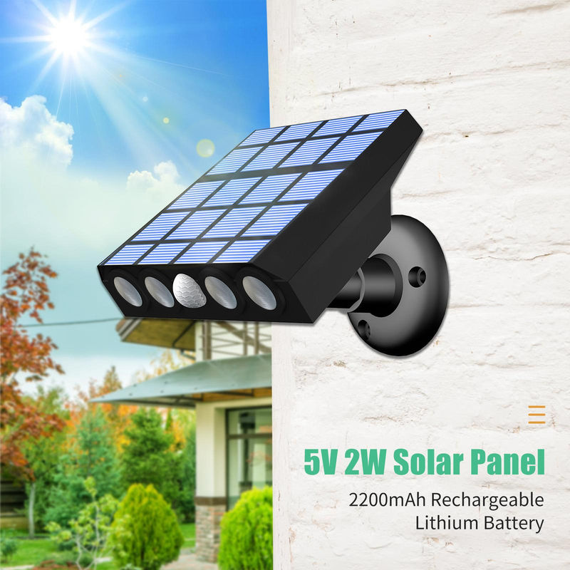 TOMTOP JMS Solarbetriebene LED Sicherheitsleuchte in Überwachungskamera-Optik mit PIR-Bewegungssensor, Farbe: Weiß, Lichtfarbe: Warmweiß - Bild 6