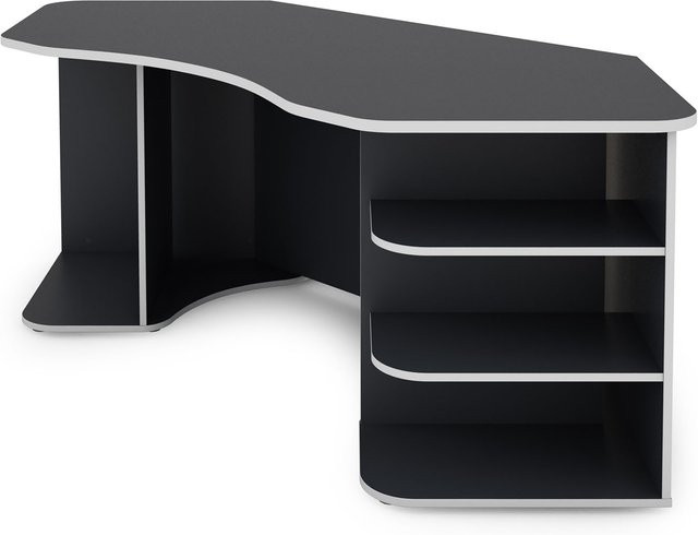 byLIVING Schreibtisch THANATOS modern in Anthrazit und Weiß, B/H/T: 198 x 76 x 85 cm - Bild 1