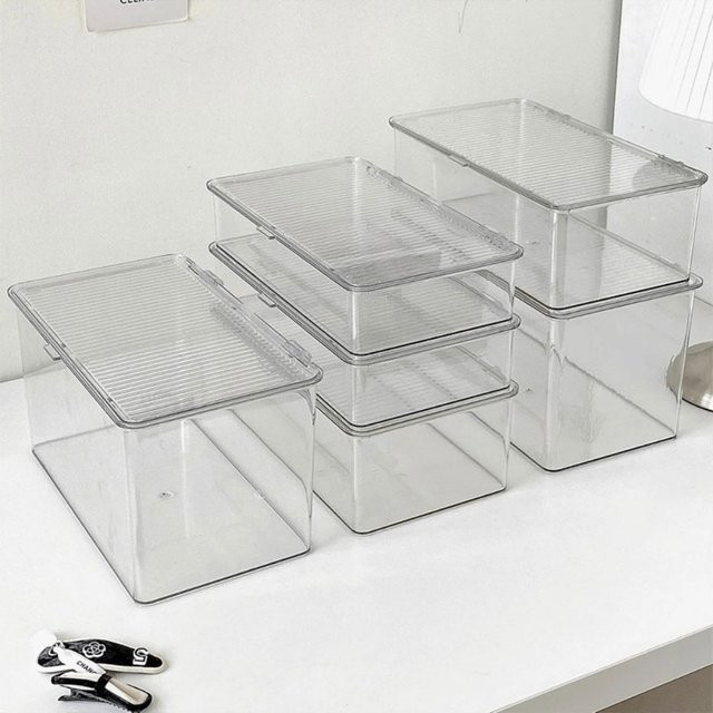 Transparente Desktop-Aufbewahrungsbox aus Kunststoff mit mehreren Fächern für Schreibtisch, Briefpapier und Kosmetik - Bild 1