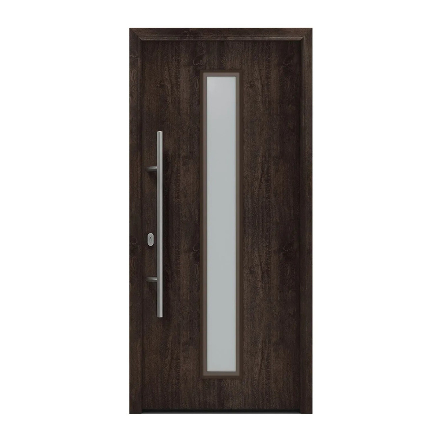 EcoStar Haustür Isopro IP 020S in Eiche Dunkel mit Glaseinsatz, Breite: 110 cm, Höhe: 210 cm, DIN Links - Bild 2