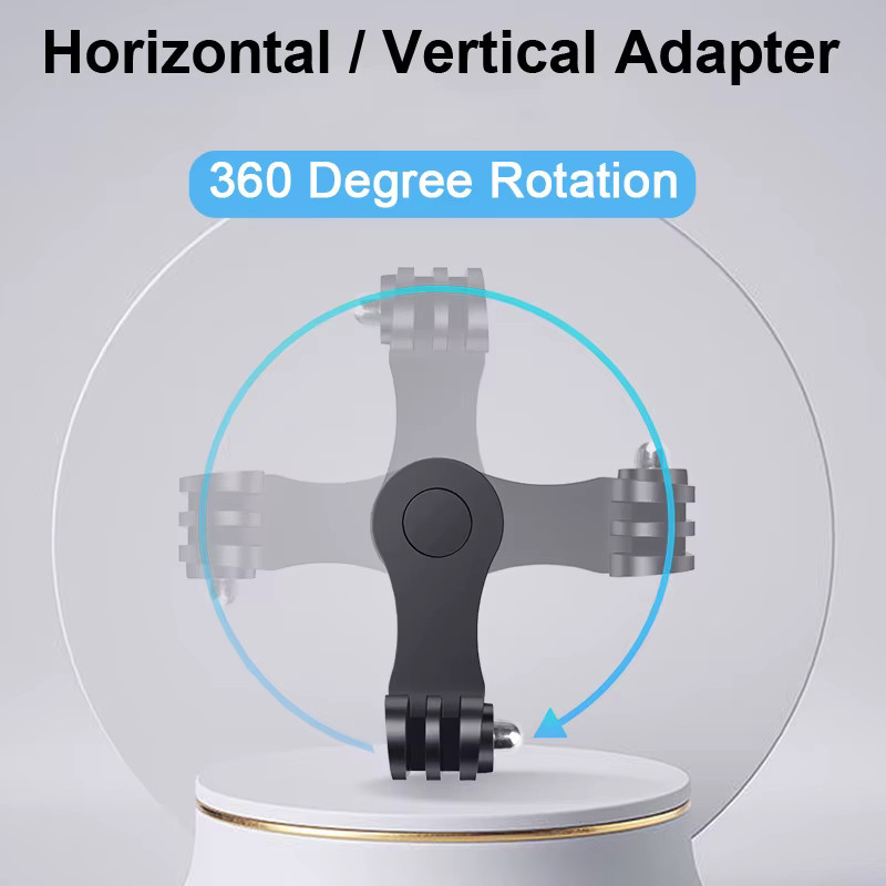 360 Grad vertikaler Halterungsadapter für GoPro Hero 11 10 9 DJI SJCAM als Kinnhalterung für Motorradhelme in Schwarz - Bild 3