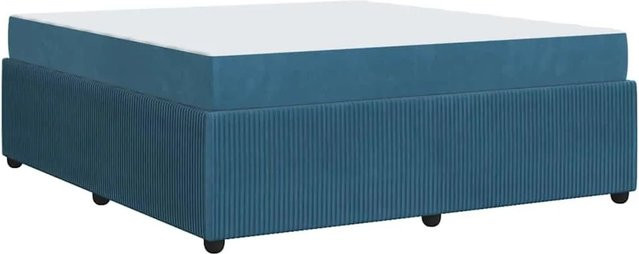 vidaXL Bettrahmen mit Matratze in Blau, gepolstert aus Stoff und Holz, B/T: 180 x 200 cm - Bild 1
