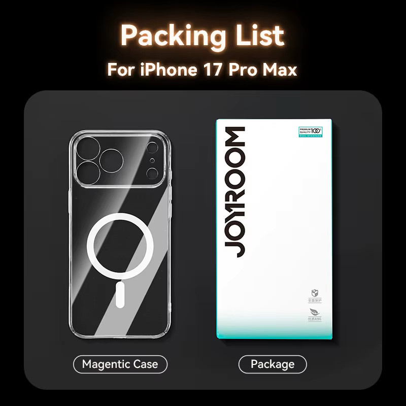 Joyroom Magnetische Schutzhülle für iPhone 17 Pro Max, Transparente Anti-Gelb Hülle mit Unterstützung für kabelloses Laden - Bild 6