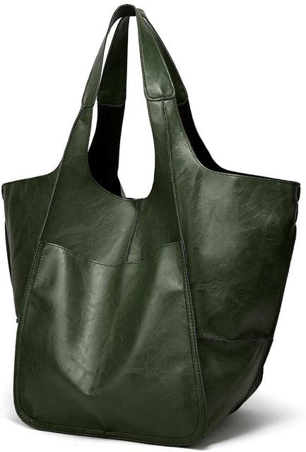 Tragetasche Leder, grün, Damen, 60x38x25cm - Bild 1
