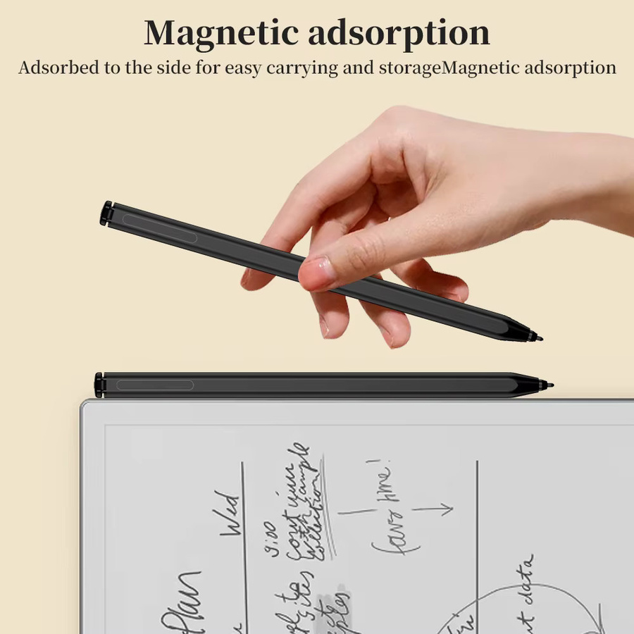 EMTRA EMR-Stift für reMarkable 2, magnetischer Stylus in Schwarz mit Radierer, 4096 Druckstufen, Handballenerkennung und Neigungssteuerung - Bild 2