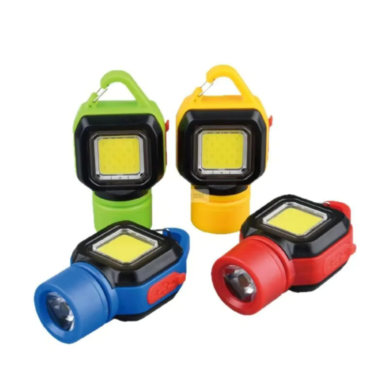 QHSPE COB LED Schlüsselanhänger-Leuchte Gelb, USB-aufladbare tragbare Arbeitsleuchte mit Haken für Outdoor, Camping und Notfälle - Bild 5