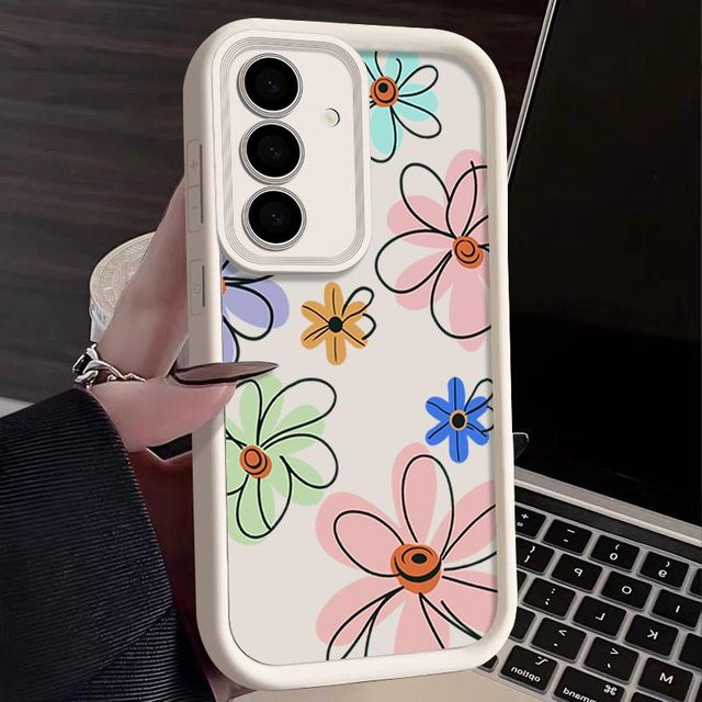 Bunte Cartoon-Blumen Handyhülle für Samsung Galaxy S25 S24 S23 S22 S21 S20 Ultra Plus FE A15 A16 A26 A34 A35 A36 A54 A55 A56 5G - Bild 1