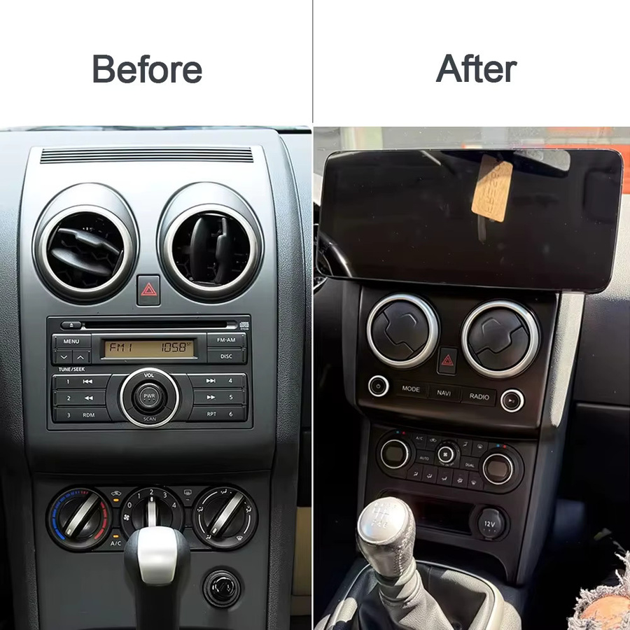 Sadocom Android 14 Autoradio mit 12,3 Zoll Display, 12GB RAM + 256GB Speicher, Carplay, GPS und WIFI für Nissan Qashqai J10 (2007-2015), Schwarz - Bild 2