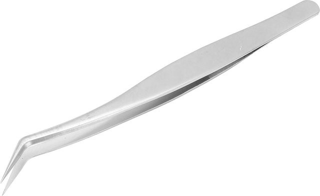 Koogeelife Wimpernverlängerungs-Pinzette, Edelstahl, Gebogen, Golden White - Bild 1