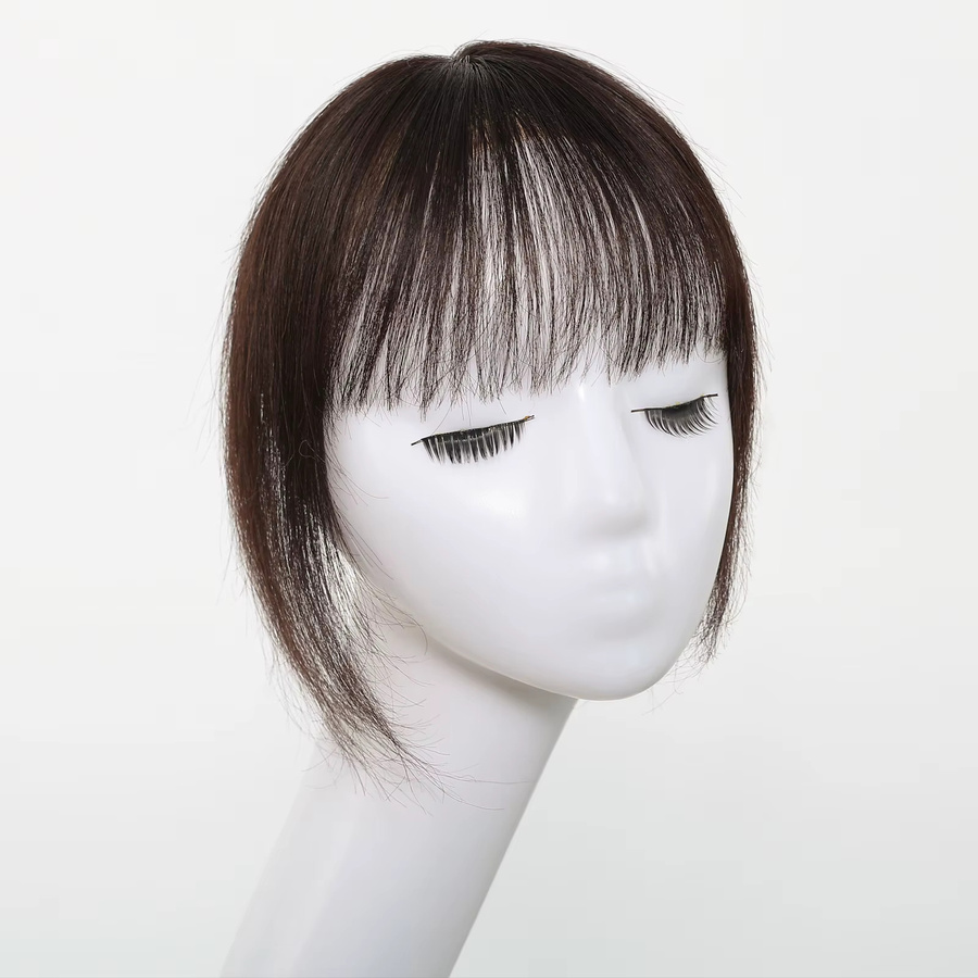 HAIRCUBE Clip-in-Haarteil Pony, 25,4 cm, braunes Echthaar, Damen - Bild 2