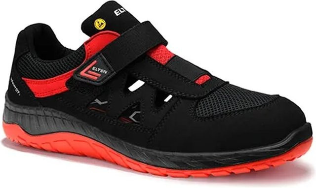 Elten Sicherheitssandale Lonny Red Easy ESD S1P in Schwarz/Rot, Größe 40 - Bild 1