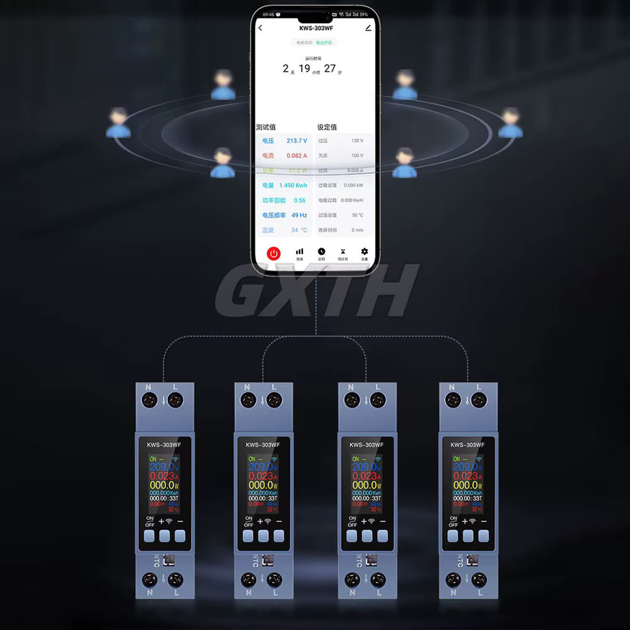 GXTH KWS-303WF 8-in-1 Digitales Smart Life Tuya WIFI Energie Meter mit Spannung Amperemeter Frequenz Meter und Timer AC85-290V 0-40A - Bild 3