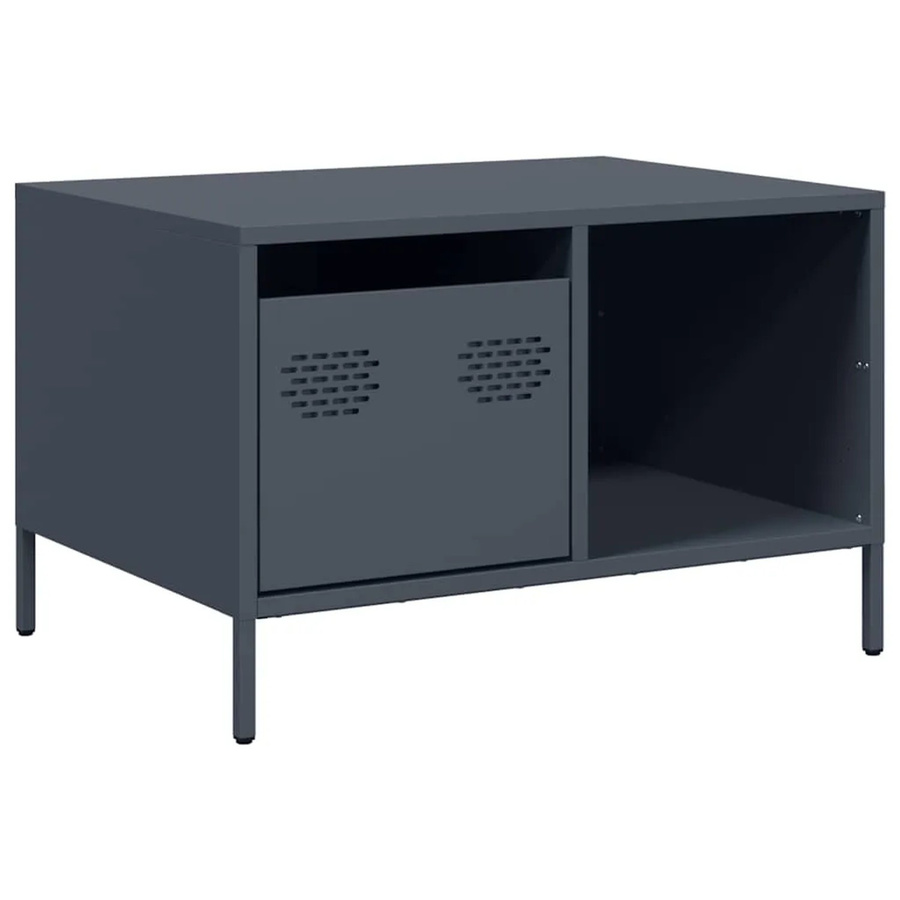 vidaXL Couchtisch in Anthrazit aus kaltgewalztem Stahl im Industrie-Stil, B/T/H: 68,5 x 50 x 43,5 cm - Bild 2