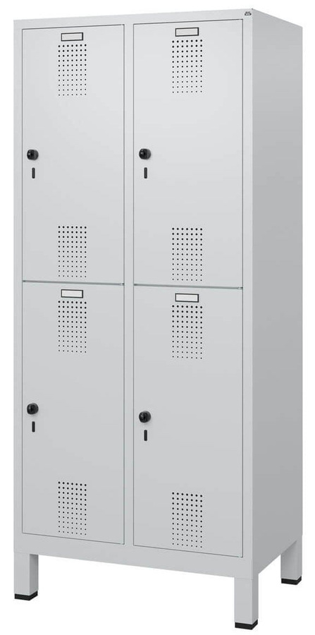 Doppelstockspind Comfort XL von BIGBOXX in Weiß mit Scharniertüren und Schloss aus Metall - Bild 1