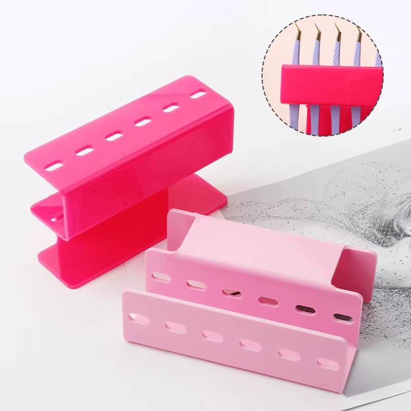 Butyselon Pinzettenhalter Acryl, 6-Loch Organizer für Wimpernverlängerung - Bild 1