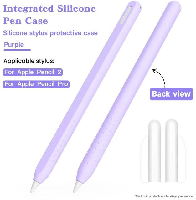 Cartoon Silikon Stifteetui für Apple Pencil 2. Generation Pro Anti-Rutsch Tablet Stylus Hülle in Violett - Bild 1