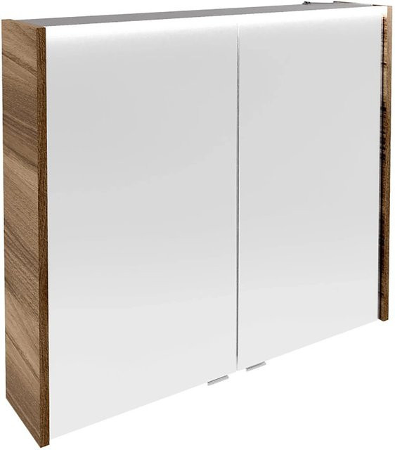 Fackelmann Spiegelschrank Verona mit LED-Beleuchtung und 2 Türen in Nussbaum, B/H/T: 80 x 68,3 x 16,5 cm - Bild 1