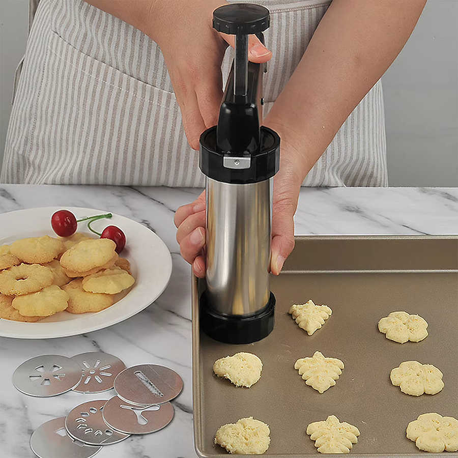 Willstar Cookie Maker Press Kit aus Edelstahl in Silber für die Keksherstellung - Bild 3